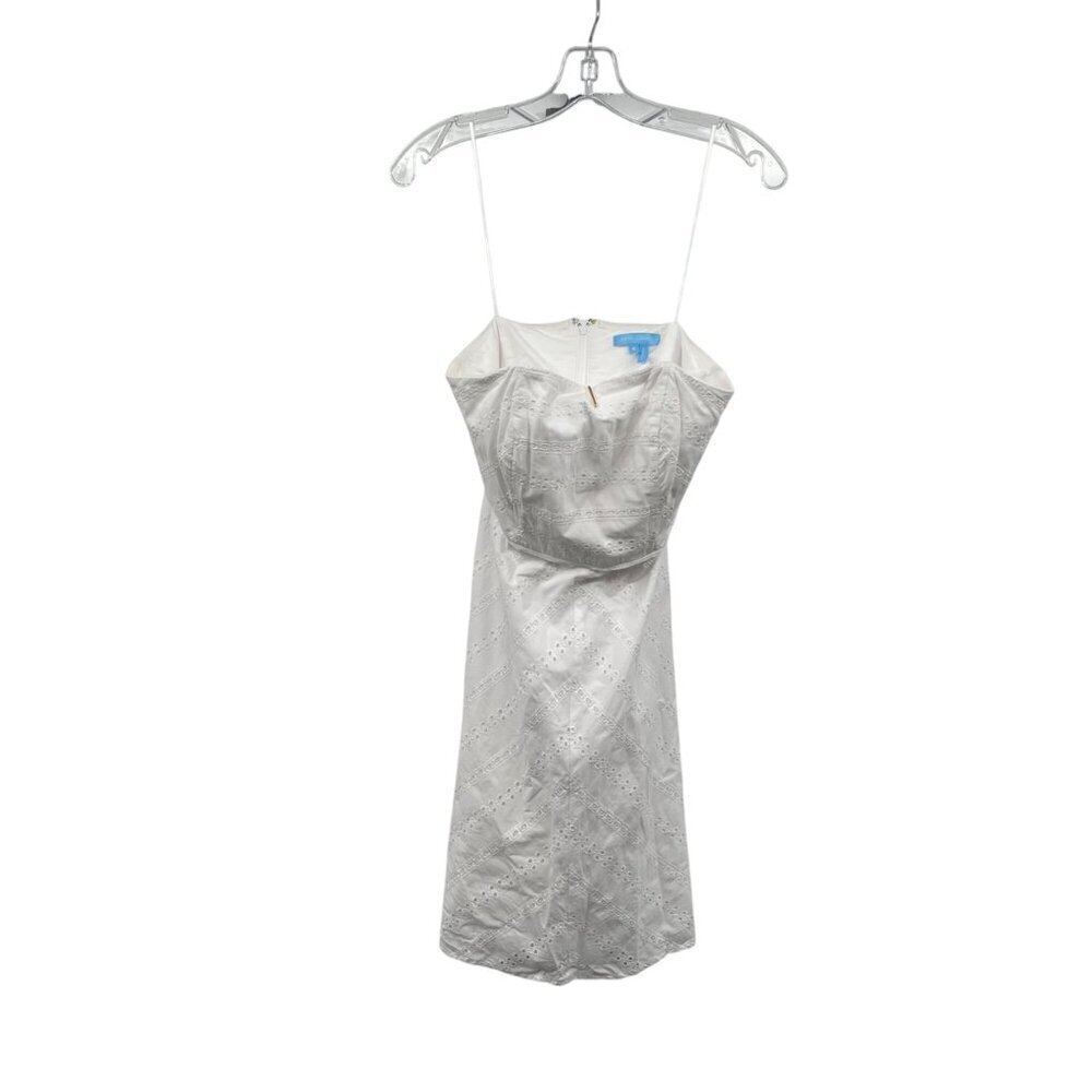 Draper James Strapless Eyelet A-Line Dress White Womens Size 6 Zip